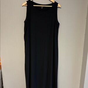 Eileen Fisher Petite PL Black Sleeveless Maxi Dress Minimalist